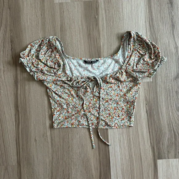 shein floral tie top - Picture 1 of 4